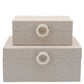 Edina Natural Fabric Decorative Box, Set of 2