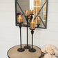 Ondrea Black Metal pillar candlestick, modern farmhouse setting | Hugo George Home