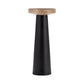 Henrik Black/Natural Wood Pillar Candleholder