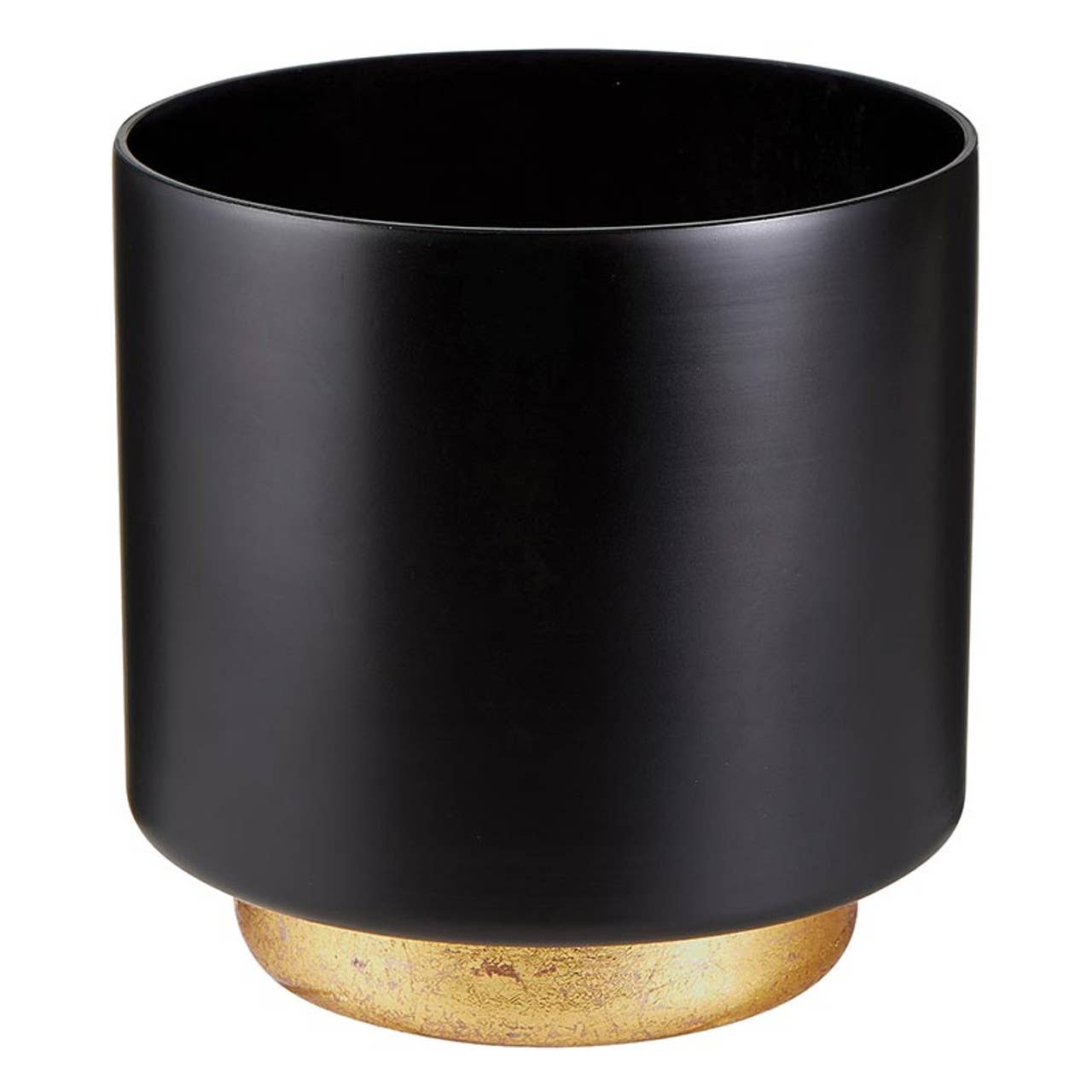 Piero black and gold glass pedestal planter on white background | Hugo George Home Decor and Accessories