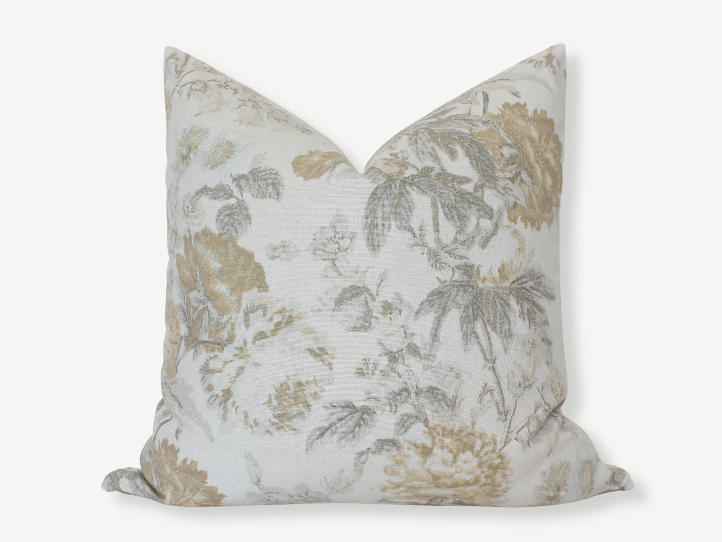 Pietra floral throw pillow cover, 20" x 20", on white background | Hugo George Home