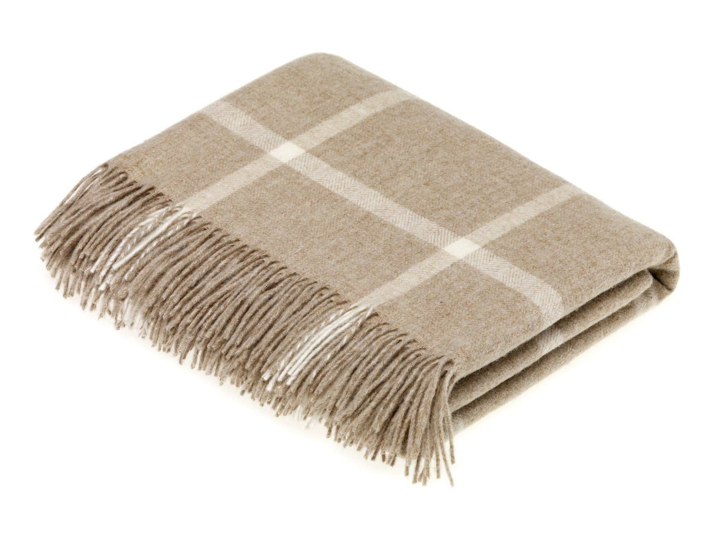 Ilona Windowpane Merino Wool Throw Blanket